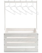 White Wooden Baby Shower Crate Closet New Baby Gift Basket with Handle Storage