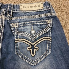 Rock Revival Elaina Easy Bootcut Jeans Women's Size 28 Measures 29x34 Thick St