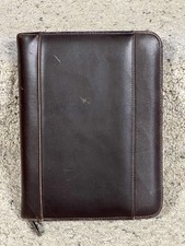 Padfolio Business Leather Portfolio Zippered Notebook Binder 8x10.5 Organizer