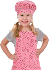 Kids Apron and Chef Hat Set, Adjustable Cotton Child Aprons with 2 Pockets Cute