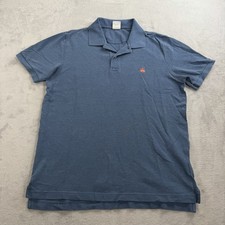 Brooks Brothers Polo Shirt Mens L Performance 1818 Slim Fit Golf Blue Pique