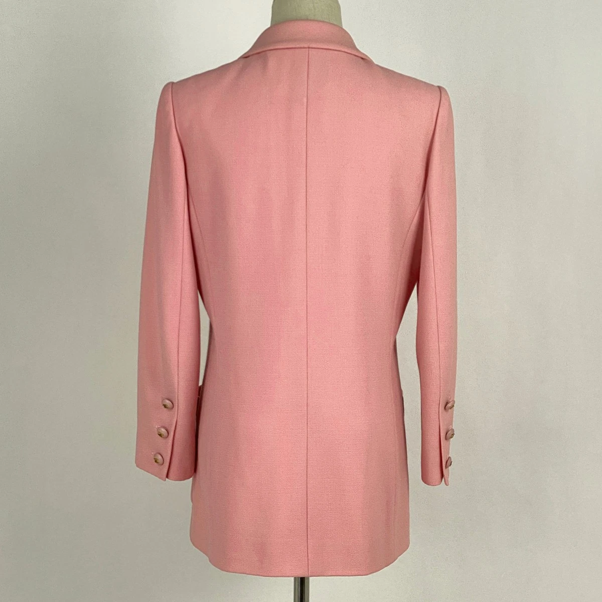 Giacca sartoriale CHANEL CC logo bottoni 95C doppio sarto giacca lana rosa donna