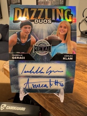 2025 Leaf Metal Women of Sport Flag Football RC Dazzling Duos #/5 Klam Geraci