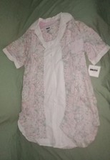 Vintage 80s New Nightgown Pajamas Pjs Set Size Small Flower Floral 100 Cotton