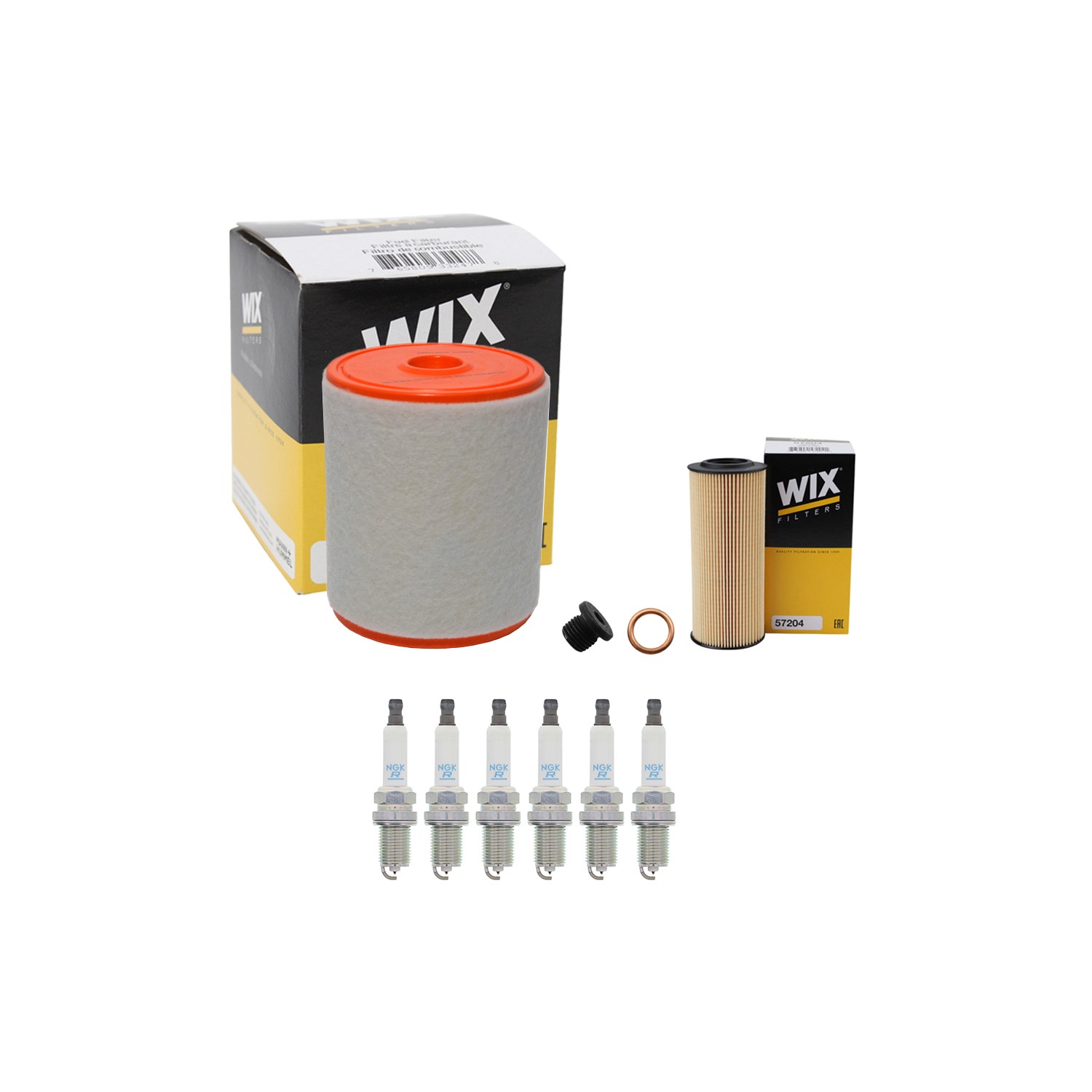Wix Engine Air Oil Filters  NGK 6 Spark Plugs Kit for A6 A7 A8 Quattro 3.0 V6