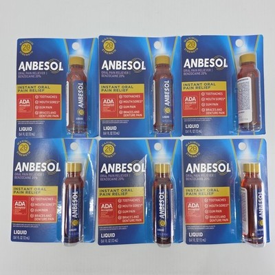 Lot of 6 Anbesol Maximum Strength Liquid 0.41oz Exp 04/2027
