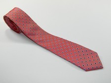 BOY'S YOUTH DAMON Silk Tie Necktie BLUE POLKA DOTS GEORGIA PEACH