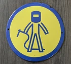 Vintage Tin Enamel Porcelain Sign Industrial - Wear Welding Mask