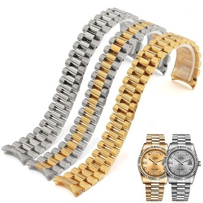 High-end 3 Beads Solid Stainless Steel Watch Band Strap 13 17 20 21mm for Rolex