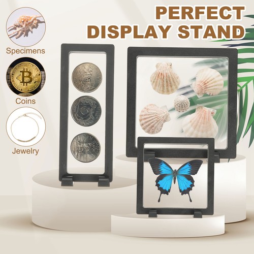 2Pcs Floating Display Case, 4.3 Inch PE Jewelry Storage Box, Light Purple/White - Afbeelding 6 van 6