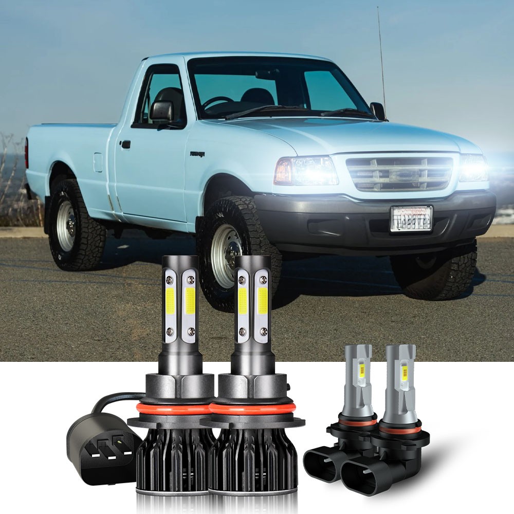 For Ford Ranger 2001-2011 -4X 6500K LED Headlight Hi/Low Beam Fog Light Bulb