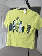 Gap Boys' Yellow Surf Boards Kids T-Shirt size Medium 8 NWT