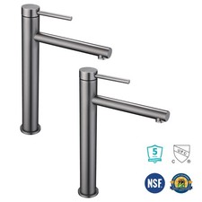 2 Pack Bathroom Vessel Sink Faucet Single Handle/Hole 8" Tall Vanity Mixer Tap