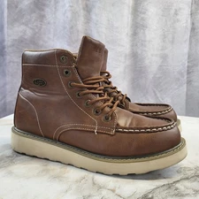 Lugz Moc Toe Boots Men's Size 10 Brown Slip Resistant Soft Toe