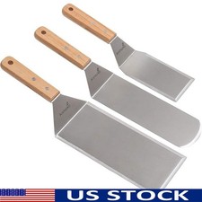 Metal Spatula Set Stainless Steel Hamburger Turner Griddle Flipper Scraper