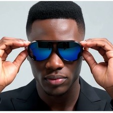 Sunglasses Men Blue Mirror Lens Fashion Pilot Style Sun Glasses Lentes Humbres