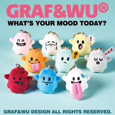 1.9'' Graf What's Your Mood Today Cutie Pie Mood Plush Doll Backpack Pendant 1PC