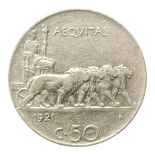 Italy - 1921R 50 Centesimi  VF20 - (INV0210) - Very Fine!!