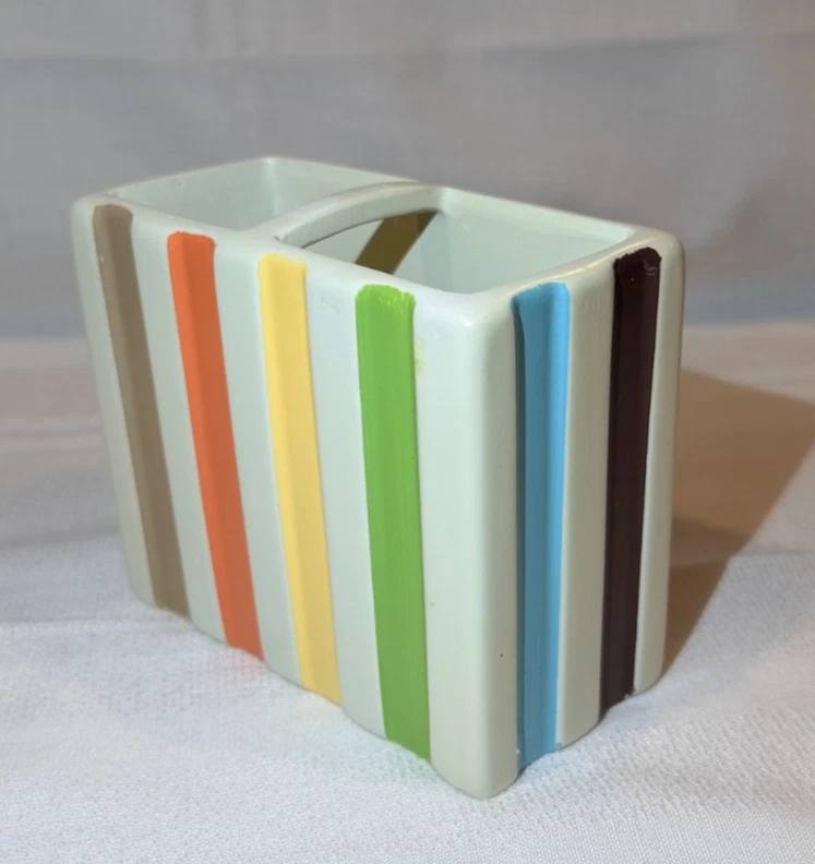 Juego de toallas a rayas Circo 4 piezas 1 baño, 1 toalla de mano, 1 lavado + soporte para cepillo de dientes Foto 2 de 2