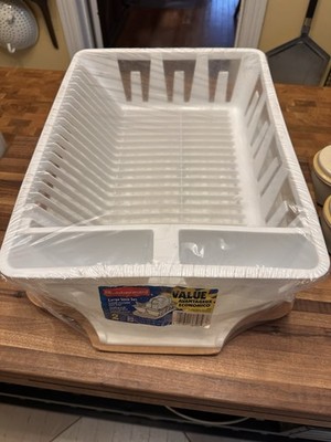 Vintage 1996 Rubbermaid White Large Dish Drainer W/ Tray NOS