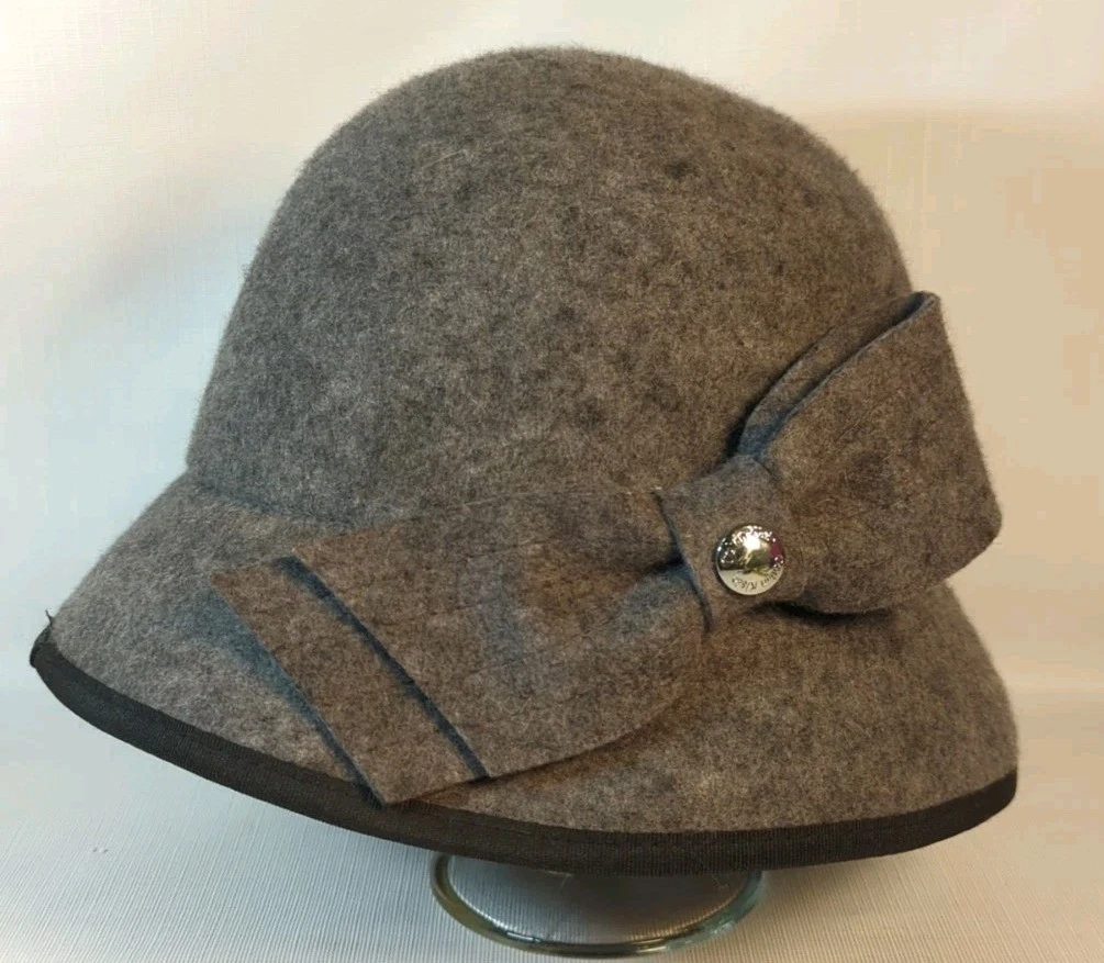 Calvin Klein Gray 100% Wool Cloche Bucket Hat OS Calvin Klein 100% Wool Cloche Hats for Women for sale | eBay main image 4