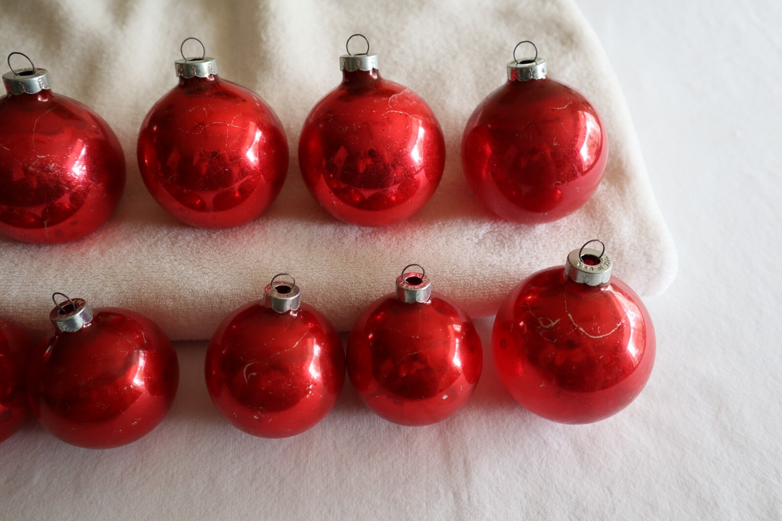 Vintage Mixed Lot of 13 Red Glass Christmas Ornaments Made in USA eBay