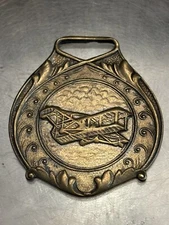 Vintage *Antique Pocket Watch Fob* Bi-Plane * Historical Collection Piece