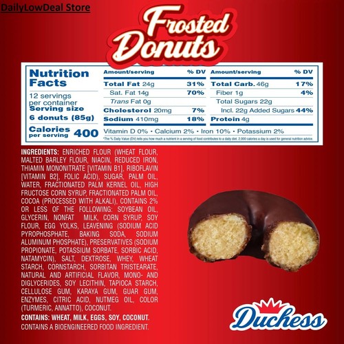 12 PACK - Duchess Frosted Donuts, 3 oz Each (Total 36 oz) FRESH!! FAST SHIP!! - Picture 4 of 4