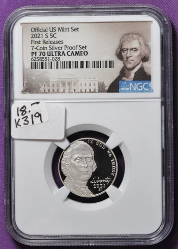 2021-s Jefferson Nickel.  In NGC Holder.  PF 70 ULTRA CAMEO.  k319