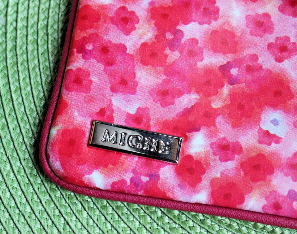 NUEVO CON ETIQUETAS MICHE Bolso sin asas Bolso de mano ROSA Interior Cremallera Primavera Encantador Floral Cartera  Foto 3 de 4