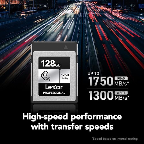 CF Card Lexar Professional 128GB CFexpress Type B Silver Card 4K VIDEO 1750MBs - Picture 2 of 6