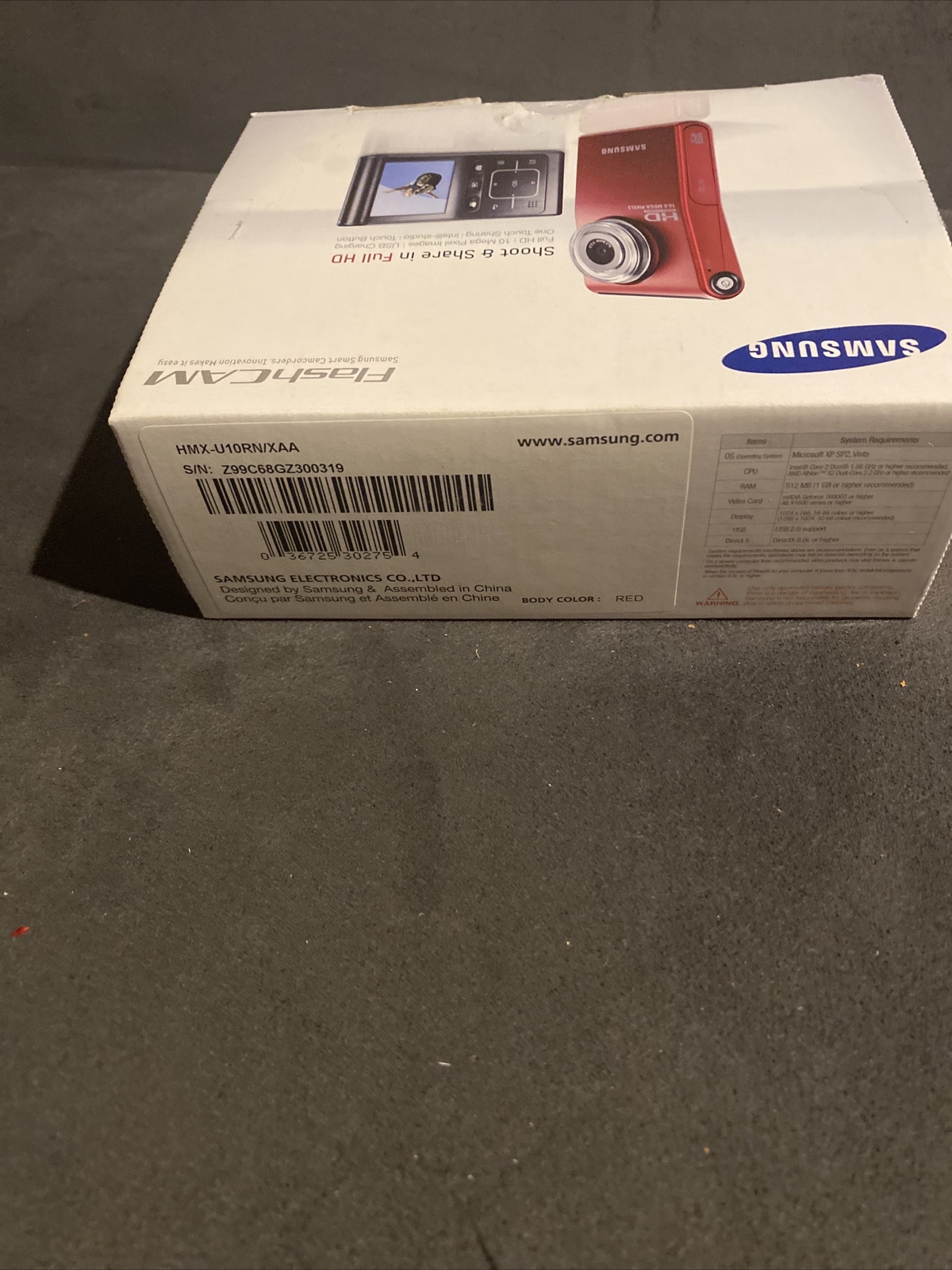 Red Samsung HMX-U10 High Definition Camcorder/ Camera 