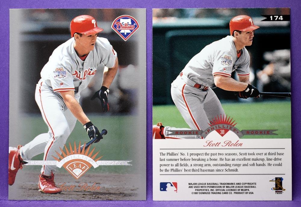 Scott Rolen Rookie Scott Rolen Philadelphia Phillies 1997 Donruss Leaf Baseball Rookie ...