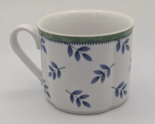 Villeroy & Boch White Blue Leaves Green Trim Switch 3 Coffee Tea Mug