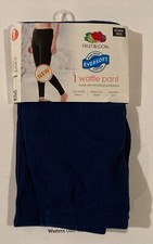 Women's Fruit Of The Loom 1 Waffle Pant Navy Blue Size XS 0-2 NEW Thermal