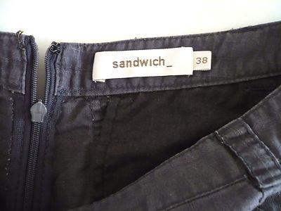 Jupe Sandwich Taille 38 - Mix Lin Et Coton, Grise, Coupe Asymétrique, Occasion Très Bon état