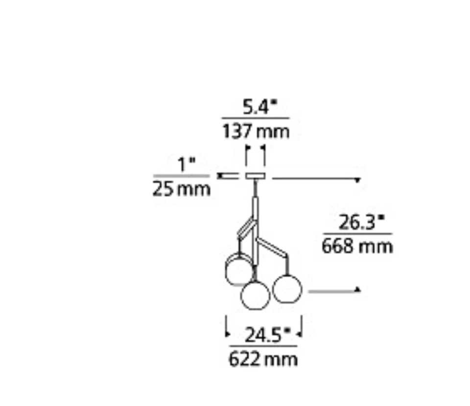 Tech Lighting Sedona Single Chandelier, 4-Light, Satin Nickel, Transparent Glass - Image 2 of 4