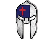 MOLON LABE SPARTAN HELMET CHRISTIAN CROSS 5" STICKER DECAL MADE IN USA