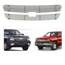 Billet Grill Fits 2003-2005 Chevy Silverado 1500/2003-2004 2500 Upper Grille