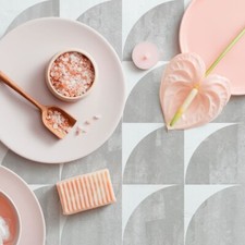 Quarter Round Tile Stencil - Geometric Cement Tile Design For Floors