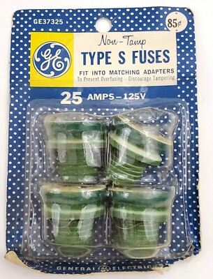 #ad #ad Pack of 4 General electric S 25 Fuses 25 Amp 125V 25A Vintage Type S GE37325 $10.99