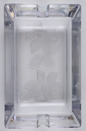 Vintage Etched Glass Cigar Ashtray - 第 1/7 張圖片