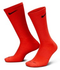 DISCONTINUED NIKE DRI-FIT EVERYDAY PLUS Cushion Crew Socks CRANBERRY YOUTH 5Y-7Y