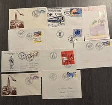 10 Timbre France Lot de FDC enveloppes ou Oblitérations à date commémorative