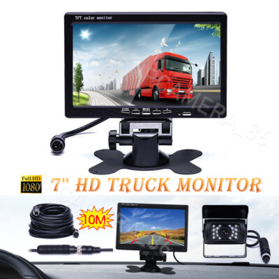 12V 24V Rückfahrkamera 4Pin 10M Kabel mit 7'' LCD Monitor für Bus LKW Wohnmobil