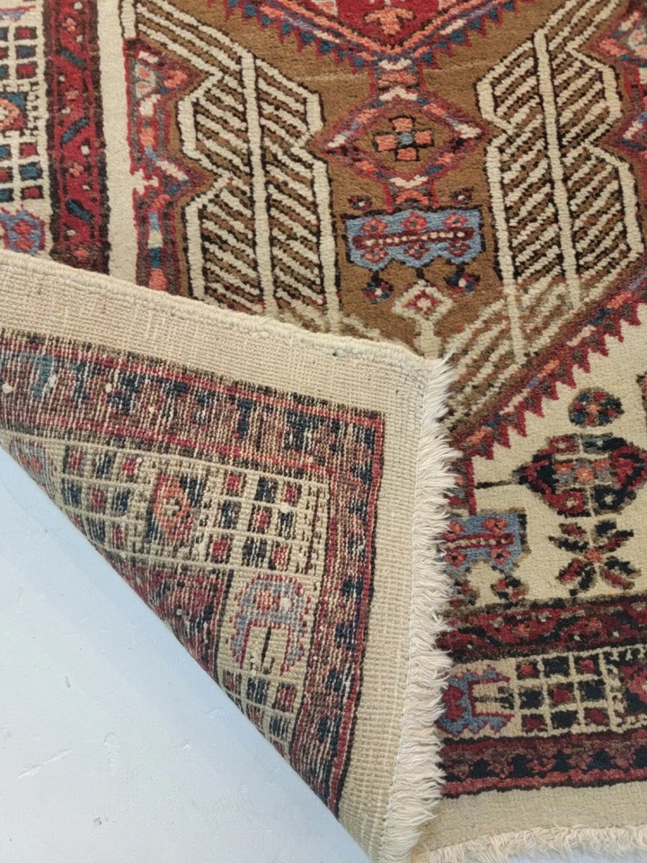 Antique Oriental Hand-Knotted Wool Runner Collectible Serapi Sarab 3'4" x 15'3" - Image 4 of 4