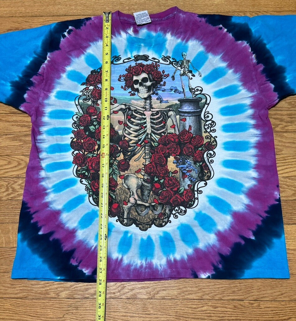 Vtg 90s 1995 Grateful Dead 30 Years Liquid Blue Tie Dye T-shirt