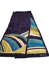 Anne Klein Ladies ScarfBlue With Corner Stripes