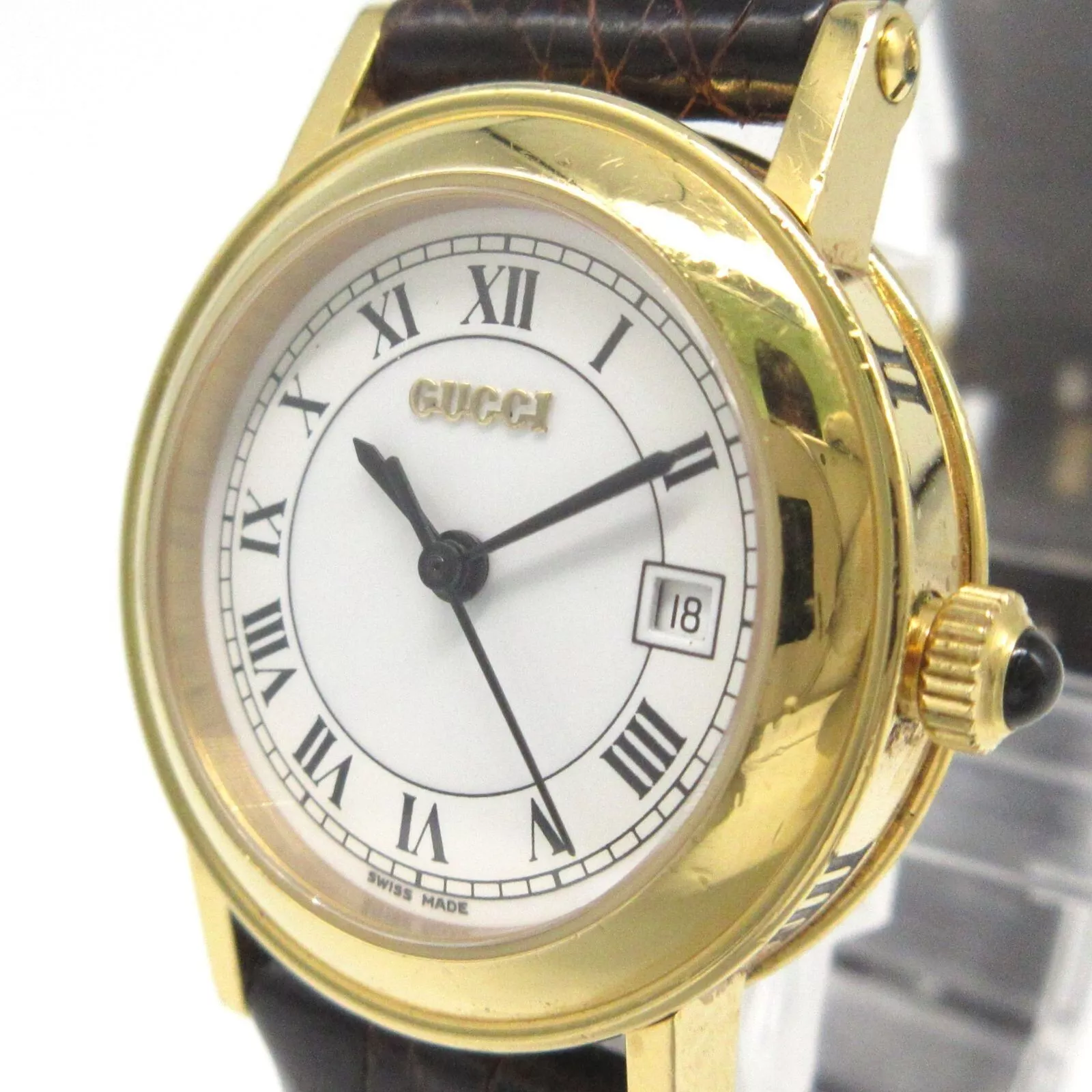 Montre Femme Vintage GUCCI 7200L Quartz Romaine Véritable Ceinture 2504