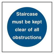 Staircase To Be Kept Clear Sign or Sticker | FPRV0011